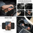 thumbnail image 5 of Renewold Horse American Flag Front Car Seat Cover Set with Steering Wheel Cover Seat Belt Pads Center Console Cushion Pad Trash Bin Phone Holder Rearview Mirror Cover Cup Holder Keychain, Pack of 12, 5 of 7