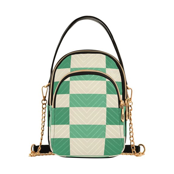 joogoo Women Checkered Grid-t3 Chain Crossbody Bags Shoulder Handbag Phone Purse