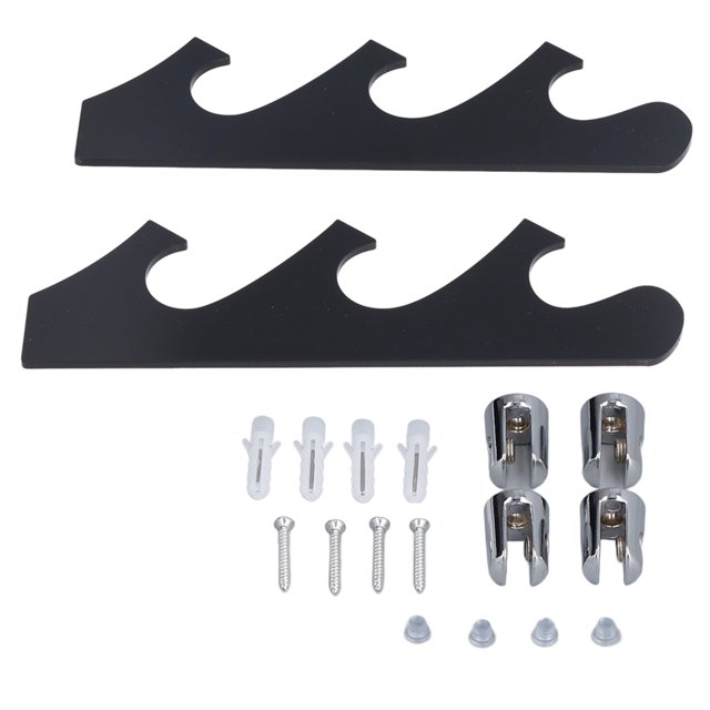 1 par de soportes para espadas, expositor de espadas samuráis de pared para el hogar, color negro