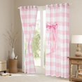 thumbnail image 3 of Manfei Pink Dreamy Bowknot Initial D Blackout Curtains,Classic Grid Geometric Window Curtains Pack of 2 (38x45 Each), 3 of 6