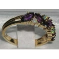 thumbnail image 3 of LBG British Made 14k Yellow Gold Natural Amethyst & Opal Womens Eternity Ring - 33 size options, 3 of 5