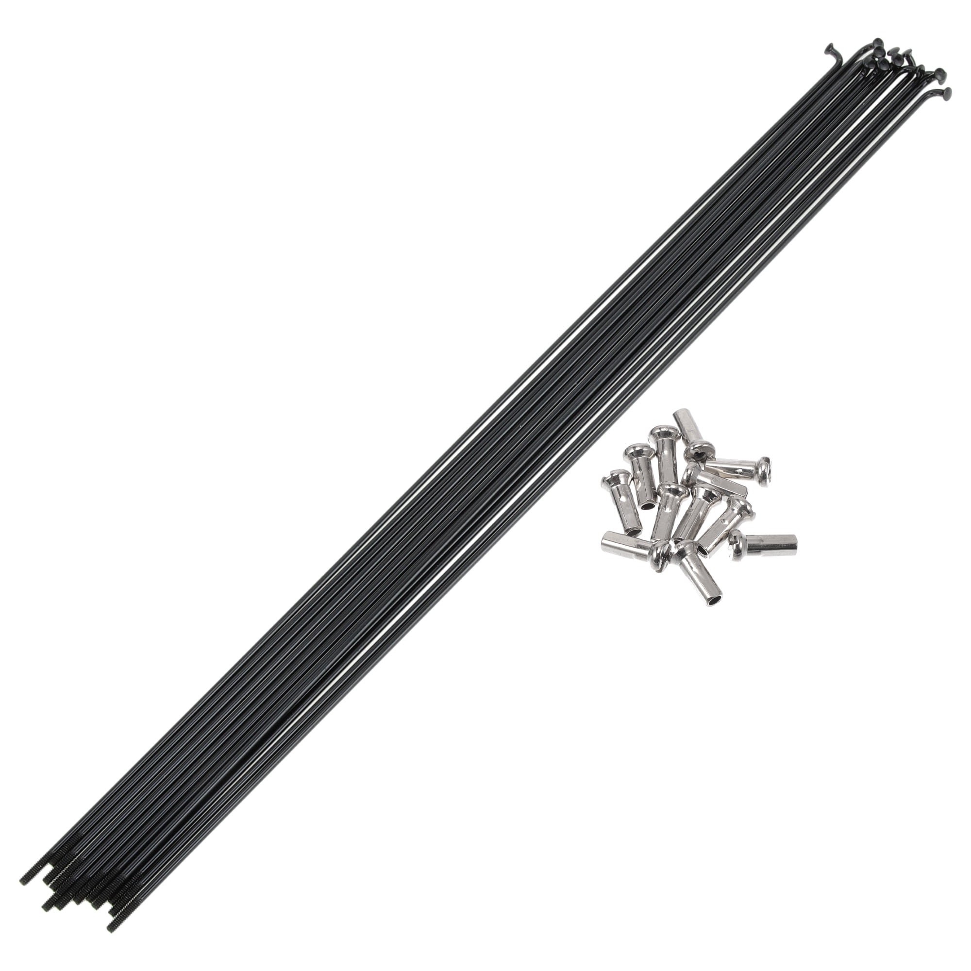 Lot De 20 Rayons Droits 305mm Pour Vélo – 14G Acier Carbone Noir, Compatible VTC, VTT, Ville