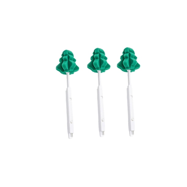 Cepillo de Botella de Agua,Cepillo de Limpieza de Esponja en Forma de Árbol de Alerce,Paquete de 3 Gadgets para Tazas de Botellas de Agua,Limpiador de Botellas de Cerdilla Flexible de Plástico Verde D