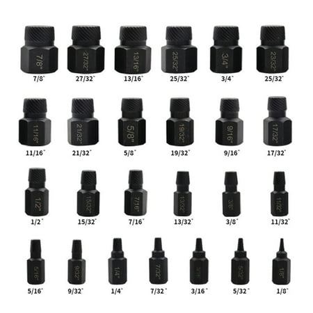 

25 Pcs Screw Extractor Set Damaged Broken Bolt Screw Extractor Hex Head Extractor