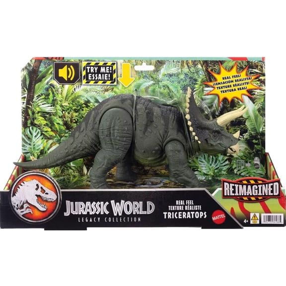 Jurassic World Reimagined Triceratops Electronic Real Feel Action Figure