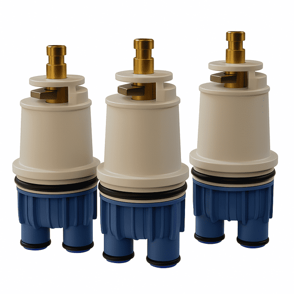 JONES STEPHENS Pressure Balanced Tub/Shower Cartridge fits Delta® Monitor® | 4" Overall Length | 3 Packs of 3 | Contractor's Lot (Total 9 Cartridges)