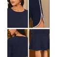 thumbnail image 5 of INSPIRE CHIC Women's Cocktail Dress Mermaid Beaded Sleeves Wedding Guest Formal Bodycon Midi Dresses M Dark Blue, 5 of 6