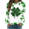 thumbnail image 2 of Lilgiuy Crewneck Sweatshirts for Womens Plus Size Sweatshirt St. Patrick's Day Green Shirts Long Sleeve Crew Neck Clover Print Pullover Tops T-Shirts for Work Office Business, 2 of 3