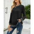 thumbnail image 5 of SHIBEVER Long Sleeve Workout Shirts for Women Fall Cute Pocket Casual Tunics Tops Blouses Black, 5 of 6
