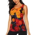 thumbnail image 1 of Fotbe Marigold Flowers In Different Colors Blusas Sin Mangas para Mujer – Estilo Casual, Corte Suelto, Slim-Fit, Cuello Redondo Deportivo, Tops de Verano para Gimnasio y Yoga-XX-Large, 1 of 7
