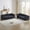 Black, variant on 3-Seater + 3-Seater Combination Sofa Chesterfield Classic Rolled Arm Velvet Modern Combination Sofa Suitable for Apartment Living Rooms, Family Living Rooms, and Offices (Beige)