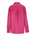 thumbnail image 6 of ClodeEU Women's Business Formal Long Sleeve Shirt,Striped Spring Fall Blouse Hot Pink,Womens Plus M, 6 of 9