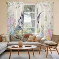thumbnail image 2 of Easter Rabbit Kitchen Curtain for Berdoom Living Room Cafe 72 Inch Length, Spring Colorful Eggs Wildflowers Leaves Tiers Curtains Light Filtering Drapes Rod Pocket Window Treatment 2 Panels 52"Wx72"L, 2 of 8