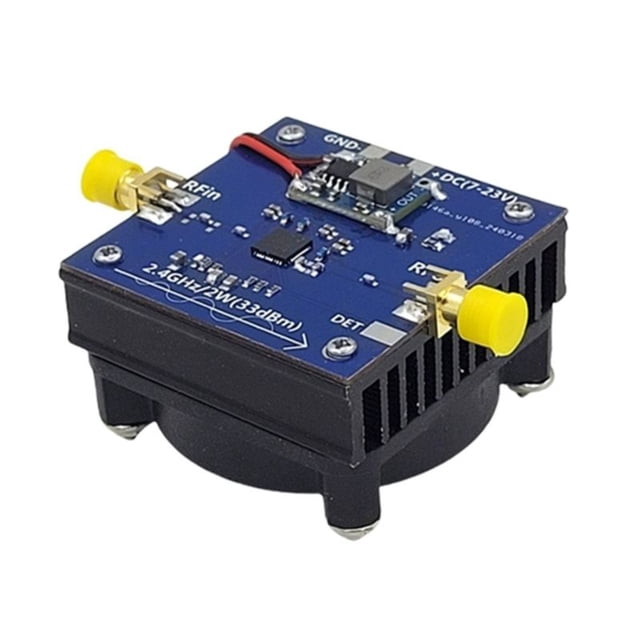 Módulo Amplificador de Potencia 2,4 GHz y 2,5 W con Ventilador de Refrigeración, Amplificador de Señal de Transmisión de Imagen Inalámbrica, Placa de Ganancia de Alta Potencia PA