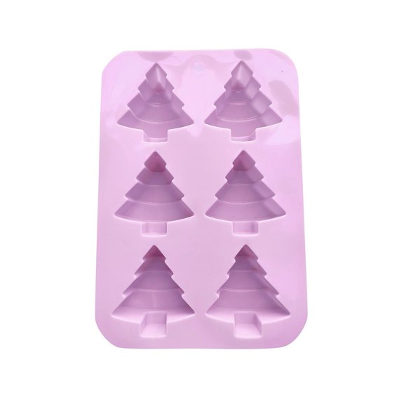 Chamoist 6 Christmas Tree Silicone Cake Baking Mold,Christmas Tree Mold Silicone,Cake Pan Handmade Soap Moulds,Biscuit Chocolate Cubed Ice Tray Diy Mold,Christmas Tree Silicone Non Stick Molds