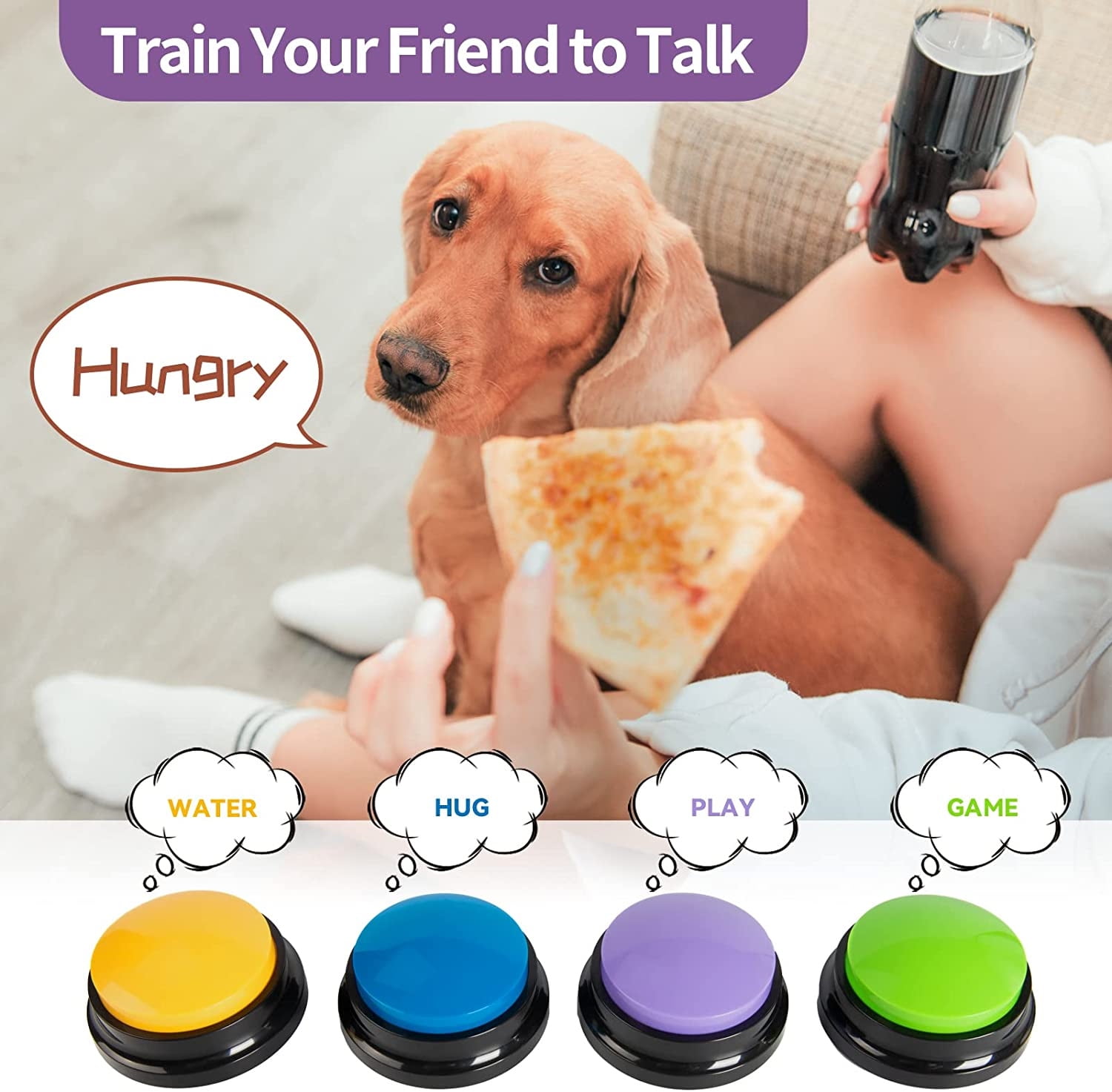 DualPet Sound Button Pet Voice Recorder Talking Toy Squeeze Box