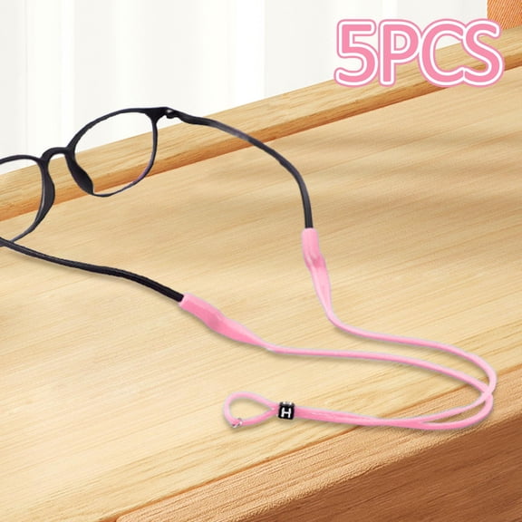 FITYLE 5 Pieces Glasses Strap Eye Glasses String Strap Silicone Lightweight Portable Sunglass Strap Eyeglasses Lanyard for Men Woman Pink