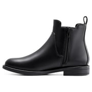 HARVEST LAND Women Chelsea Boots Black Buckle Ankle Boots Fashion Soft Flat Booties for Female Size 10