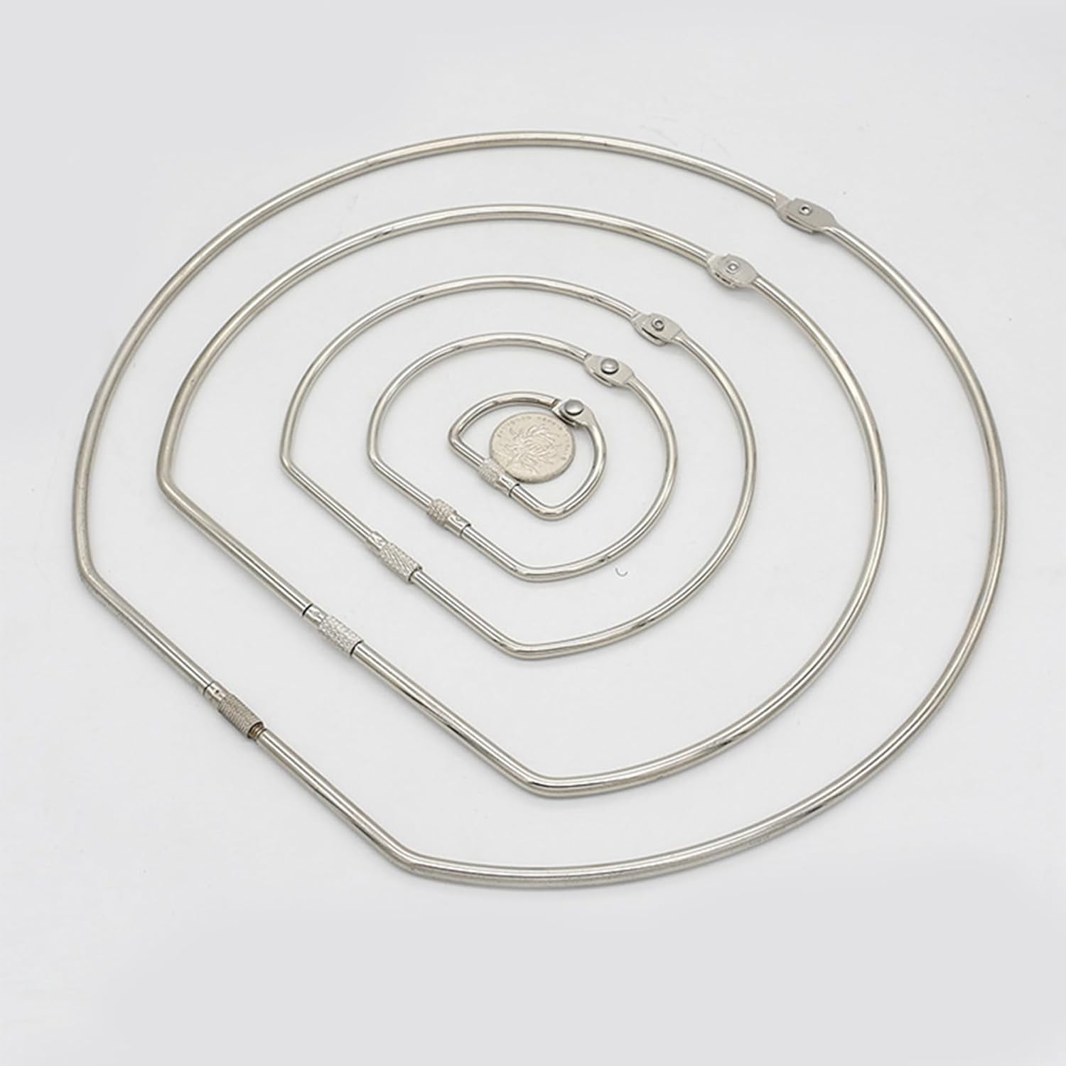 Loose Leaf Binder Rings:10PCS D-Shaped Metal Rings for Crafts,Easy Locking and Opening,Binder Ring for Index Cards,Sample Arrangement,Book Rings, Key Rings (3 inch)