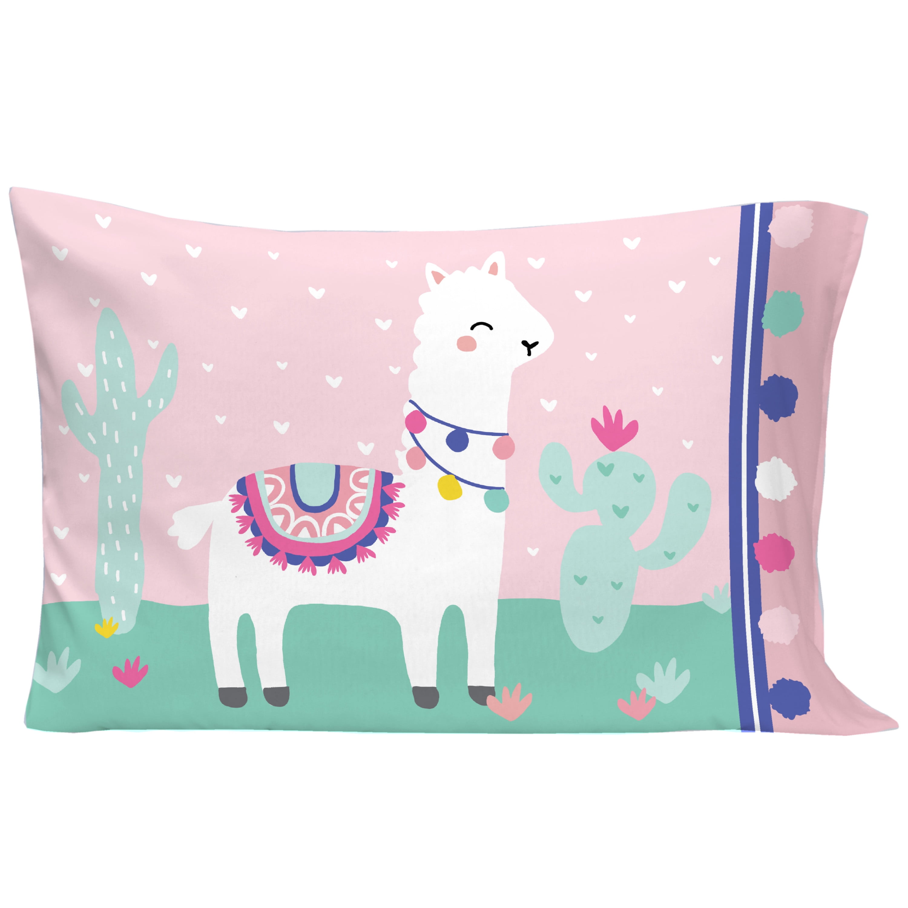 Everything Kids 4-Piece Llama Toddler Bedding Set, Pink