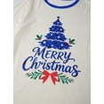 thumbnail image 5 of Family Matching Christmas Pajamas Tree Letter Long Sleeve Tops and Plaid Pants Sleepwear Set, 5 of 10