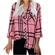thumbnail image 2 of Puntoco Blusa con estampado de cuadros de manga larga con botones sueltos para mujer Puntoco Puntoco-4120, 2 of 8