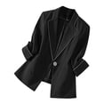 thumbnail image 2 of Tidyack,Ladies Lapel Button Suit Jacket, Solid Color, Slim Fit + Versatile Design, For Office/Travel, Professional Wear, 100% Polyester, Casual/Elegant, Business Casual, Workwear Ensemble, 2 of 6