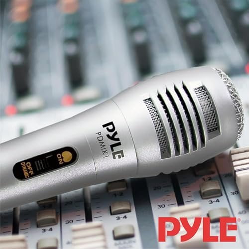 Pyle Professional Dynamic Microphone - 4-Pack Unidirectional Handheld Mic with Built-in Pop Filter, High Signal Output, 6.5 ft. XLR Audio Cable, Ideal for Stage, Karaoke & Studio Performances