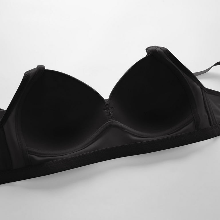 JGGSPWM Woman's Fashion Solid Comfortable Hollow Out Bra Underwear No Rims  Black S