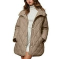 thumbnail image 5 of adviicd Long Jackets for Women Fashion Winter Coat for Women Business Casual Quilted Hooded Lightweight Jackets (Khaki, L), 5 of 5