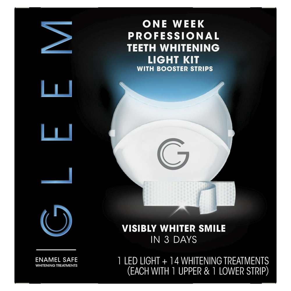 Gleem Teeth One Week Whitening Kit, 1 LED Light and 14 Treatments