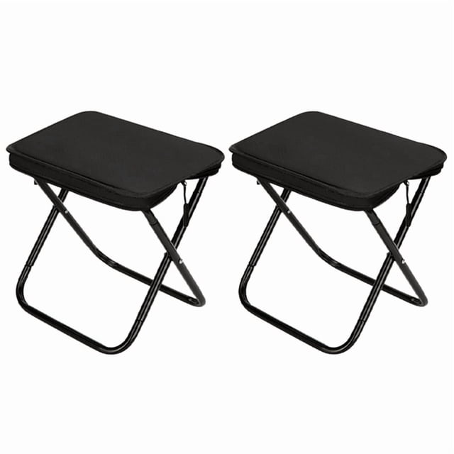 Mini Taburete para Exteriores con Estuche para Lápices, Ideal para Acampar y Pescar, para Viajes y Ocio, Color Negro.