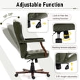 thumbnail image 6 of AVAWING Ergonomic Executive Office Chair, Vintage Faux Leather Swivel Work Chair, Green, 6 of 7