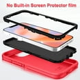 thumbnail image 2 of I-HONVA for iPhone 16e Case,[With 2 Pack Screen Protector] Stripe Shockproof 3-Layer Full Body Protection Rugged Heavy Duty High Impact Hard Cover Case for iPhone 16e 6.1-inch 2025,Red/Black, 2 of 7