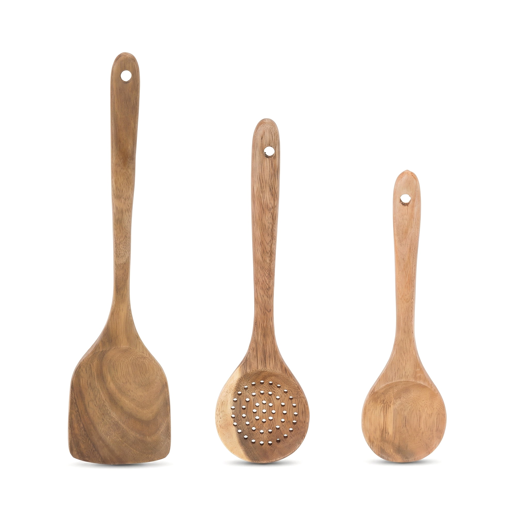 Unique Bargains Wood Kitchen Utensil Set Essential Kitchen Gadgets Light Brown 3pcs