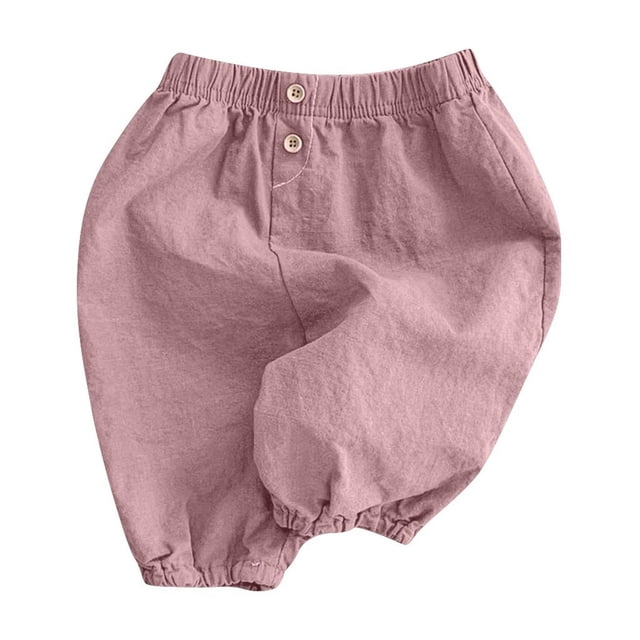 Odeerbi 0-2 Años Niños Niñas Pantalones de Algodón Entrenamiento Atlético Deportes Jogger Pantalones Color Sólido Joggers Sueltos Ligeros