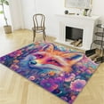 thumbnail image 2 of Flower 3D Printed Area Rug Animal Fox Non-Slip Machine Washable Breathable Carpet for Living Room Bedroom Office, Soft Durable Floor Mat 5 X 8 Ft, 2 of 7
