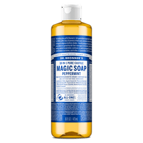 Dr. Bronner's Magic Soap - Peppermint- Pure-Castile Liquid Soap - 16 oz – for face, body wash, hands