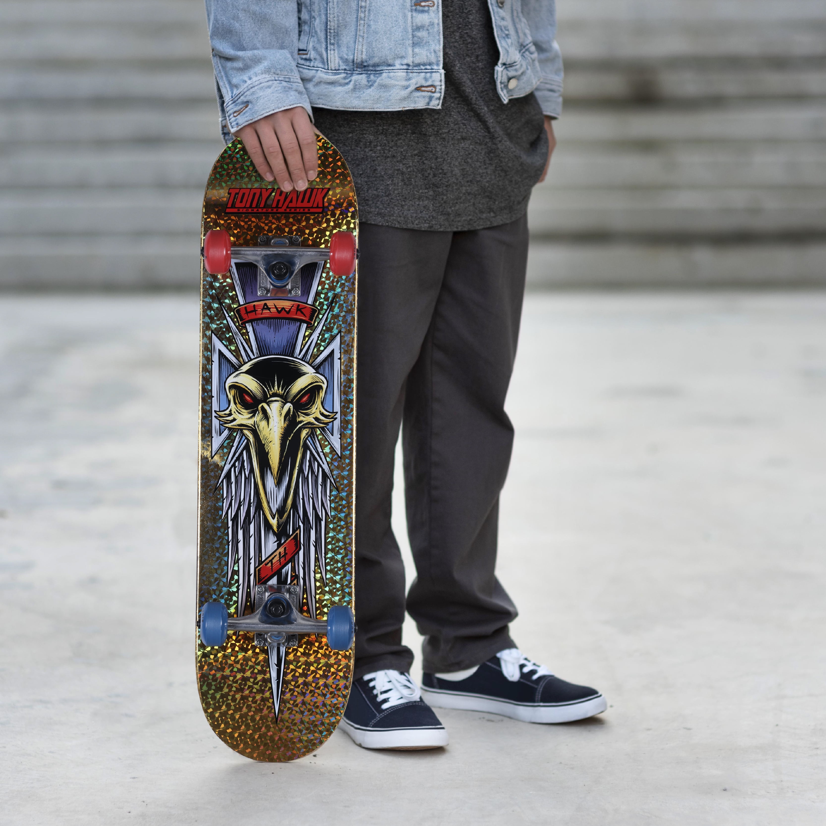 Tony Hawk 31” Metallic Gold Hawk Dagger Popsicle Skateboard Tony Hawk 31” Metallic Gold Hawk Dagger Popsicle Skateboard