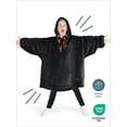 thumbnail image 6 of Bare Homey Kids Size Microplush Wearable Blanket - Side Pockets - Warm - Velvety Soft, Black, 6 of 8