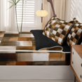 thumbnail image 5 of Homewish Watercolor Checkered Zipper Twin Comforter Sets with Fitted Sheet and 2 Pillowcases,Vintage Aesthetic Zipper Bedding Set,Brown,Black Reversible,4pcs, 5 of 8
