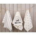 thumbnail image 3 of Sticky Toffee Flour Sack Kitchen Dish Towels Set 100% Cotton, Live Life Stripe and Flower Decorative Prints, 3 Pack, 28 in x 29 in, 3 of 7