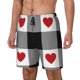 thumbnail image 1 of Balery Heart Black Buffalo Plaid Gingham Bañador para hombre, shorts de playa de secado rápido con entrepierna y forro de compresión-XX-Large, 1 of 6
