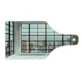 thumbnail image 2 of Modern Cutting Board, Urban City View of Apartments from Square Shape Windows Photograph, Decorative Tempered Glass Cutting and Serving Board, Wine Bottle Shape, Pale Brown White, by Ambesonne, 2 of 5