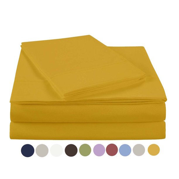 NC Home Fashions Beauty In Basic Solid Color Sheet set, Twin XL, Spicy