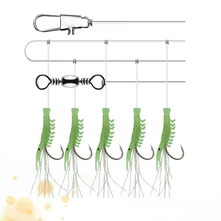 3 Strings Luminous Shrimp Hook Fishing Lure Hook String Tack Bait