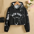 thumbnail image 3 of Aayomet Girl's Hoodie Tie Dye Letter Print Long Sleeve Sweatshirt Casual Pullover Tops (Black, 8-9 Years), 3 of 6