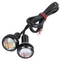 thumbnail image 1 of 2 Pcs 12V 23Mm Dual Color Switchback 4014 12 Led Drl Eagle Eye Daytime Light,2 * Dual Color Eagle Eye light,White light & yellow light, 1 of 5
