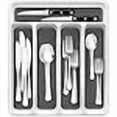 thumbnail image 3 of RayPard 24-Piece Silverware Set, Flatware Set Mirror Polished, Dishwasher Safe Service for 4, Include Fork/Spoon with 5-Compartment Non Slip Silverware Drawer Organizer Box Tray, 3 of 4