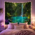 thumbnail image 2 of Jungle Waterfall With Purple Plants, Peaceful Fantasy Style for Nature Lovers, Nature Wall Art, Housewarming Gift Tapestry Wall Hanging for Bedroom and Living Room, 2 of 7